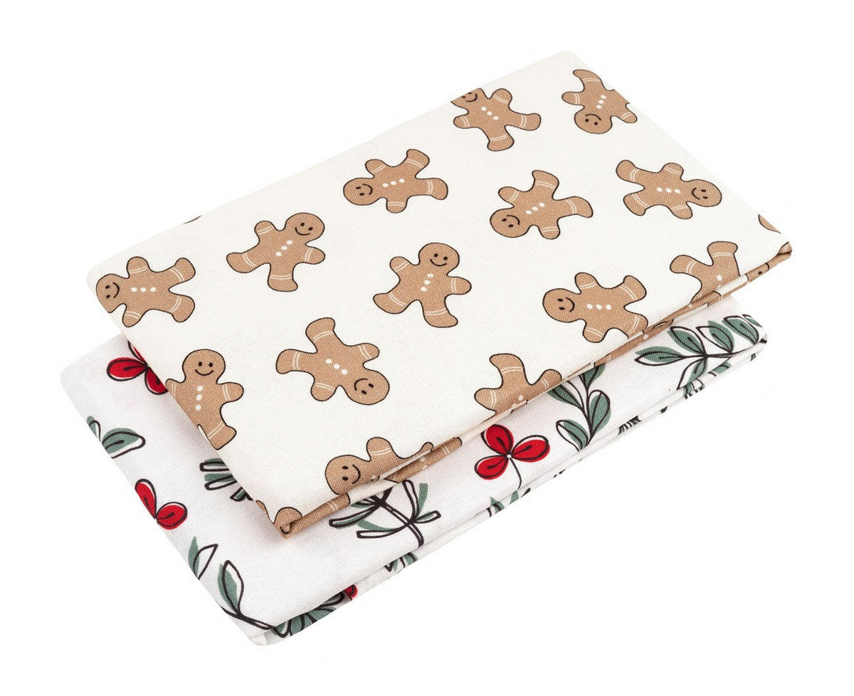 TISCHLÄUFER Textil Weiss, Hellbraun 45/150 cm  - Hellbraun/Weiss, Basics, Textil (45/150cm) - X-Mas