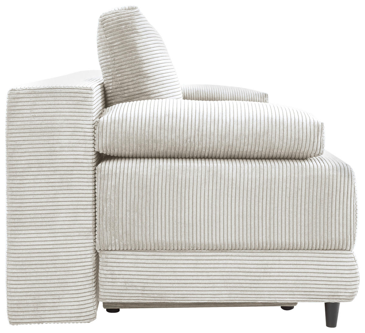 SCHLAFSOFA Cord Naturfarben  inkl. Rückenkissen, Armlehnenkissen, Bettkasten, Schlaffunktion, Rücken echt, Liegefläche im Originalstoff  - Schwarz/Naturfarben, KONVENTIONELL, Holz/Textil (196/96/103cm) - Carryhome