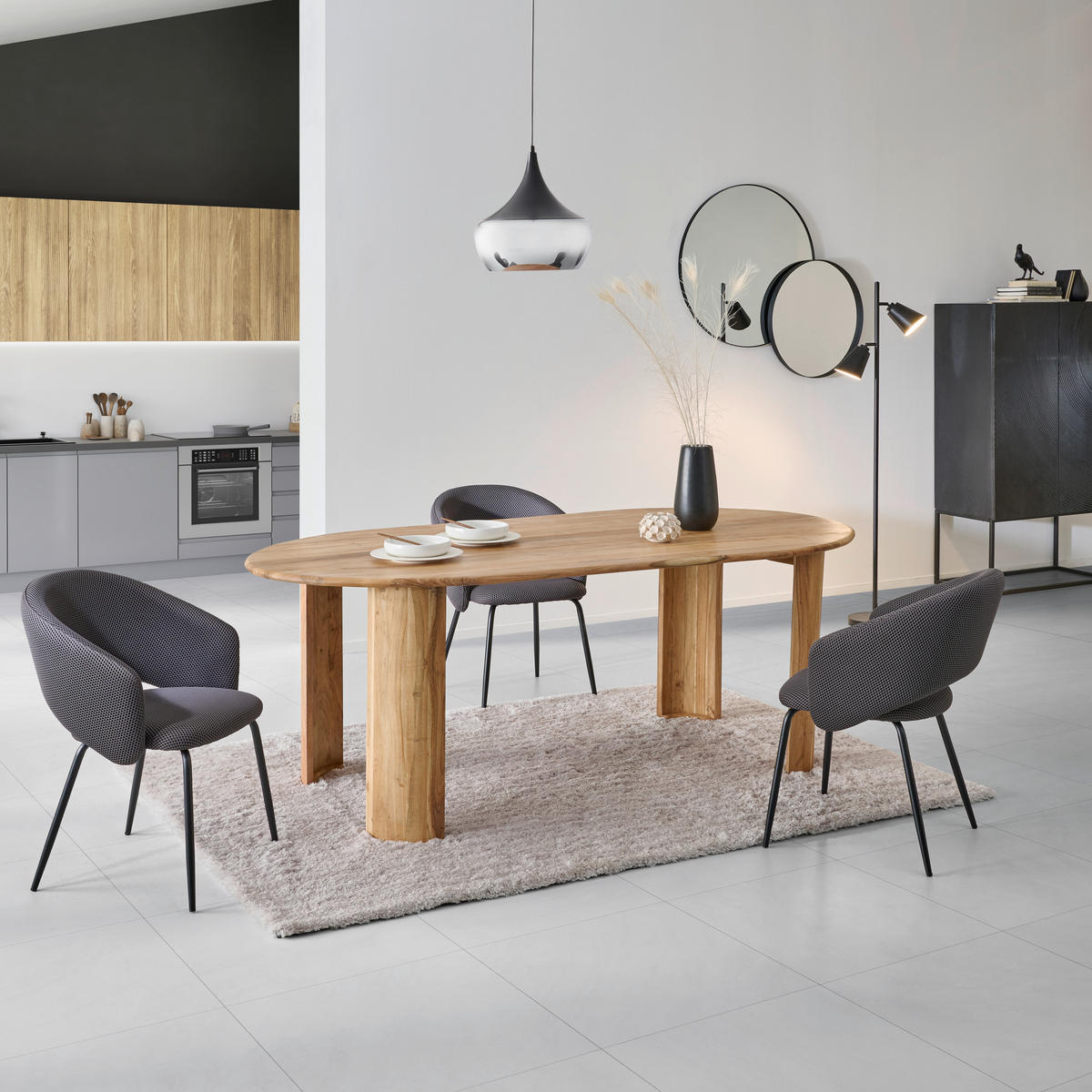 Masă din lemn, 208/100/76 cm,   - culoare natur, Modern, lemn (208/100/76cm) - MID.YOU