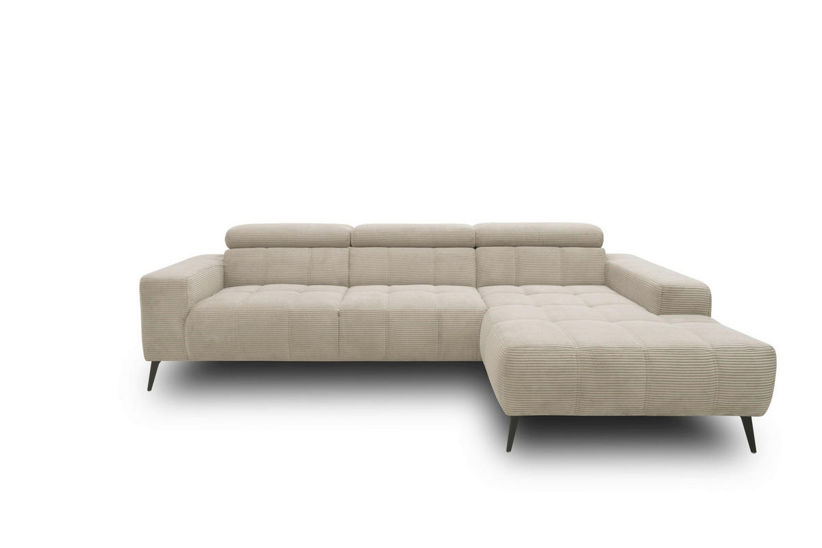 ECKSOFA TRENTO Taupe Mikrofaser  - Taupe/Dunkelgrau, MODERN, Textil/Metall (287/175cm) - MID.YOU