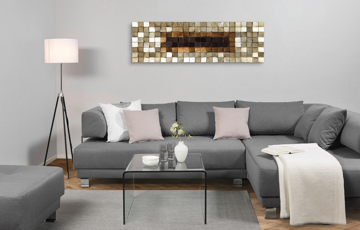 OBJEKTBILD Abstraktes 180/55 cm  - Silberfarben/Goldfarben, Design, Holz/Kunststoff (180/55cm) - Monee