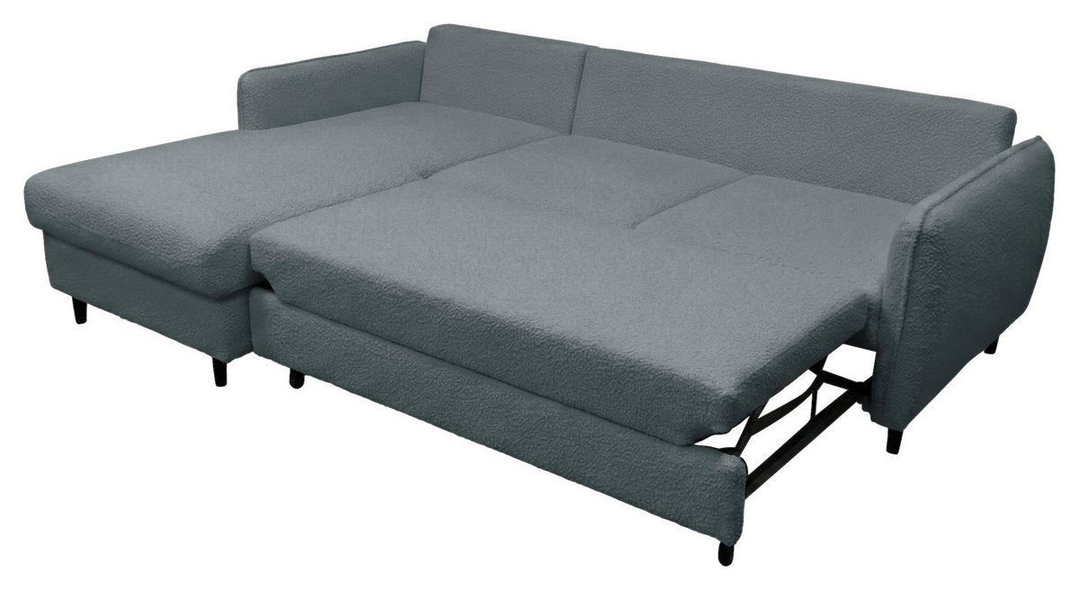 ECKSOFA LAPIT in Chenille Grau  170/240 cm  - Schwarz/Grau, Design, Holz/Textil (170/240cm) - MID.YOU