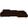 ECKSOFA in Echtleder Braun  313/165 cm  - Schwarz/Braun, Design, Leder/Metall (313/165cm) - Emilio Belluti