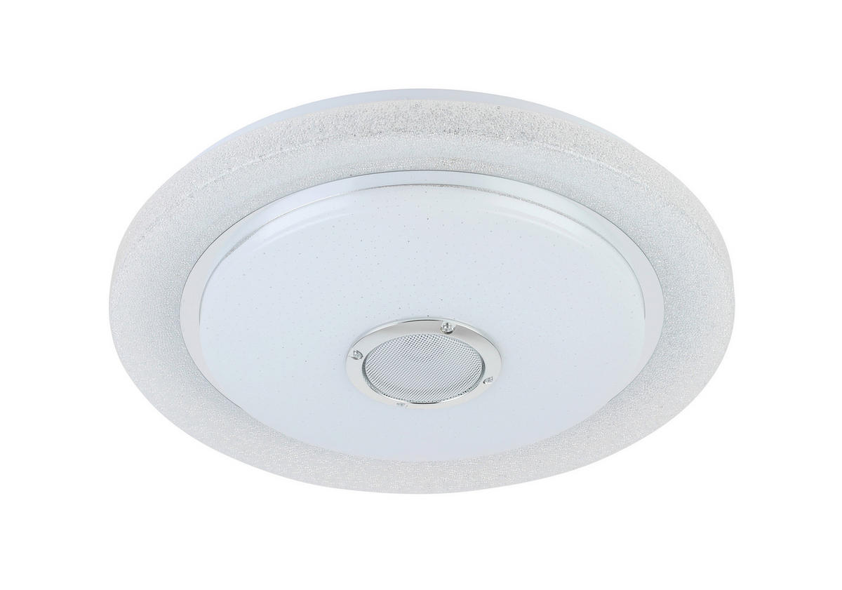 LED MENNYEZETI LÁMPA - krómszínű/fehér, Trend, műanyag/fém (38/8cm) - Novel