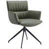 KAROSSZÉK olívazöld  - olívazöld/fekete, Design, bőr/fém (64/86/63cm) - Dieter Knoll