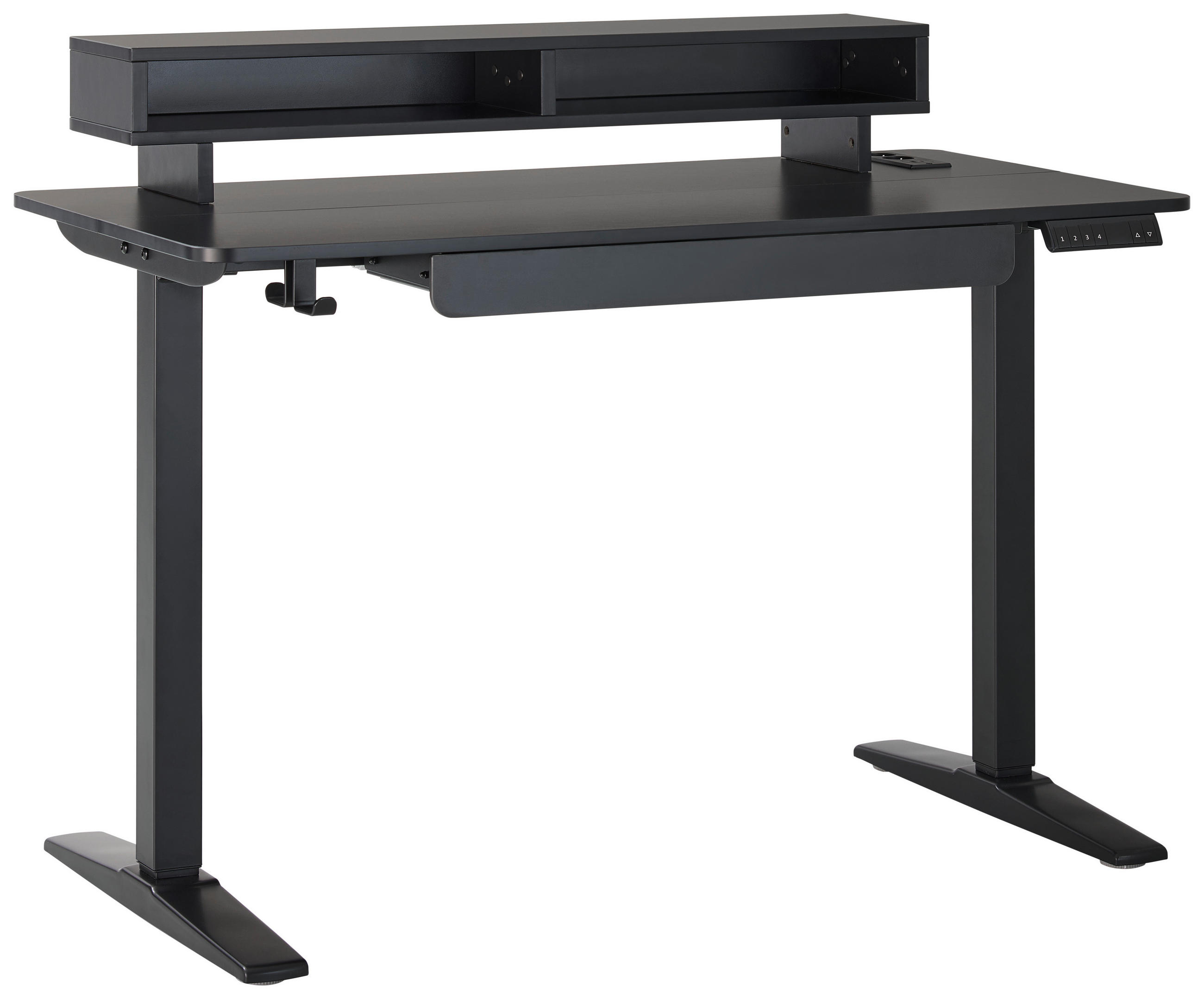 GAMINGTISCH  in Schwarz  - Schwarz, MODERN, Holzwerkstoff/Kunststoff (120/75/120/60cm) - MID.YOU