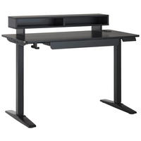 GAMING-TISCH Schwarz  - Schwarz, Modern, Holzwerkstoff/Kunststoff (120/75/120/60cm) - MID.YOU