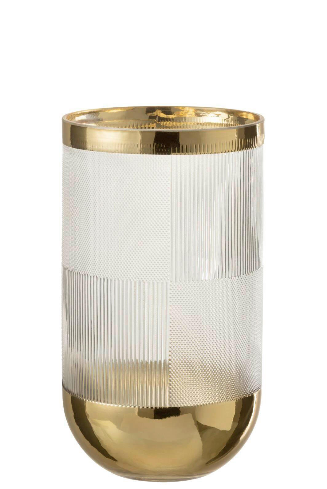 DEKOVASE  - Transparent/Goldfarben, Basics, Glas (15/15/26cm)