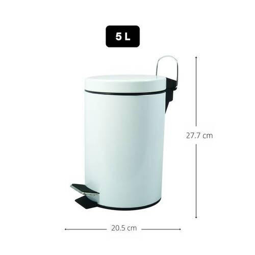 TRETEIMER 5 L  - Schwarz/Weiß, KONVENTIONELL, Kunststoff/Metall (20,5/27,7cm) - Spirella