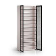 SCHUHSCHRANK  in 80/200/34 cm  - Kaschmir/Schwarz, Design, Glas/Holzwerkstoff (80/200/34cm) - Voleo