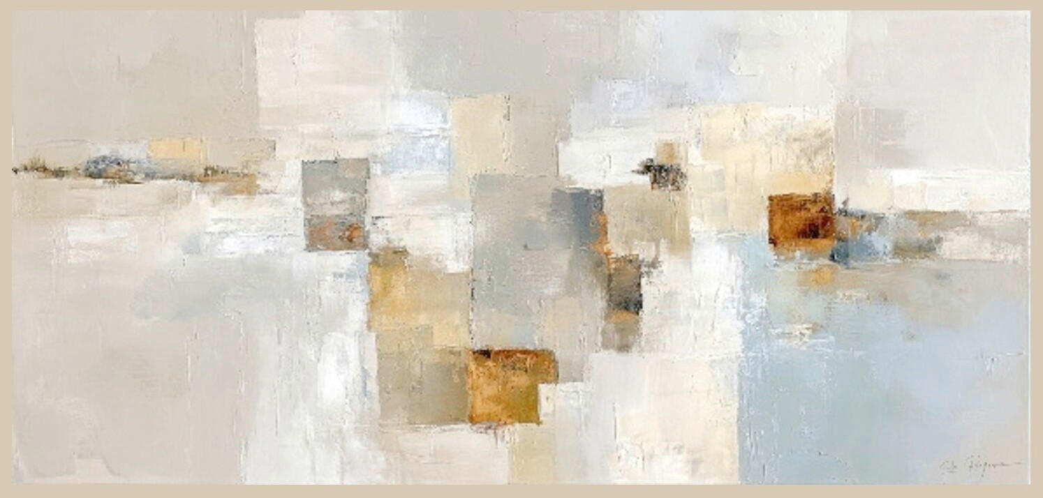 Euroart Leinwandbild Abstract Collage I Mehrfarbig 115x55 cm