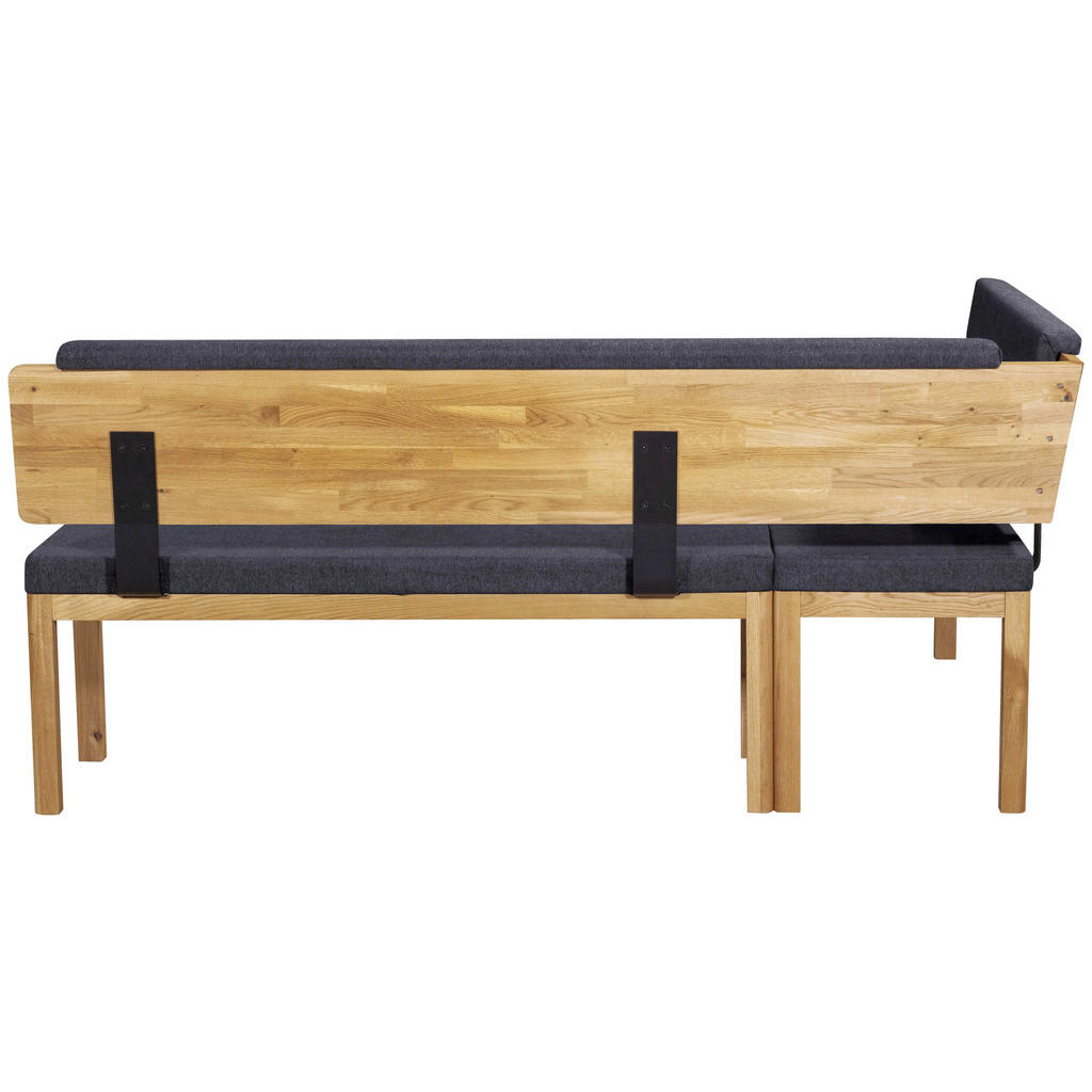 Thumbnail - Linea Natura Eckbank, Blau, Eiche, Holz, Textil, Eiche, vollmassiv, 4-Sitzer, L-Form, Eckteil, 248x171 cm, in verschiede...