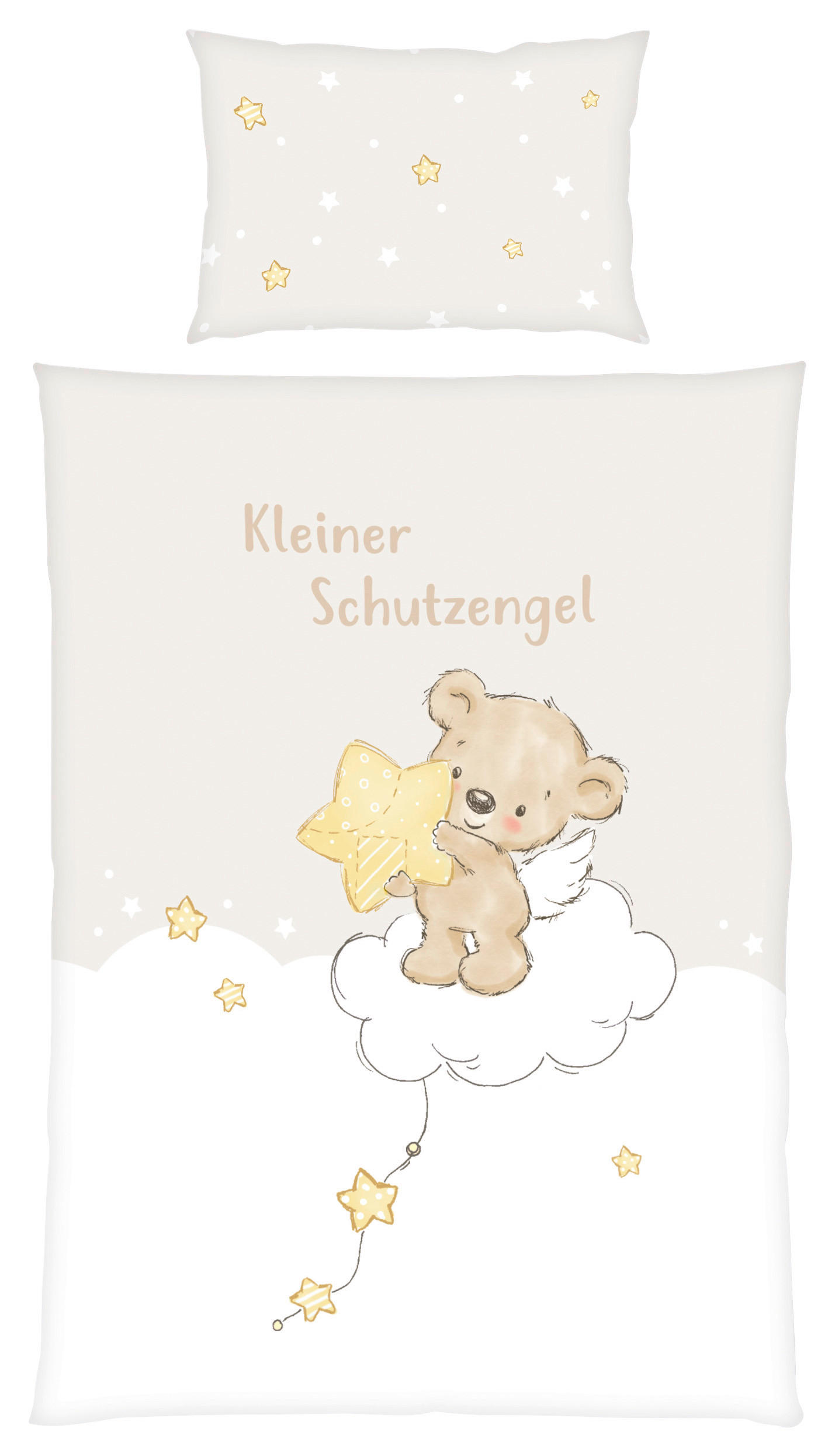 BABYBETTWÄSCHE 100/135 cm  - Gelb/Beige, KONVENTIONELL, Textil (100/135cm)