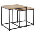 BEISTELLTISCHSET 30-40/30-40/30-40 cm Schwarz, Eichefarben quadratisch  - Eichefarben/Schwarz, Trend, Holzwerkstoff/Metall (30-40/30-40/30-40cm) - Xora
