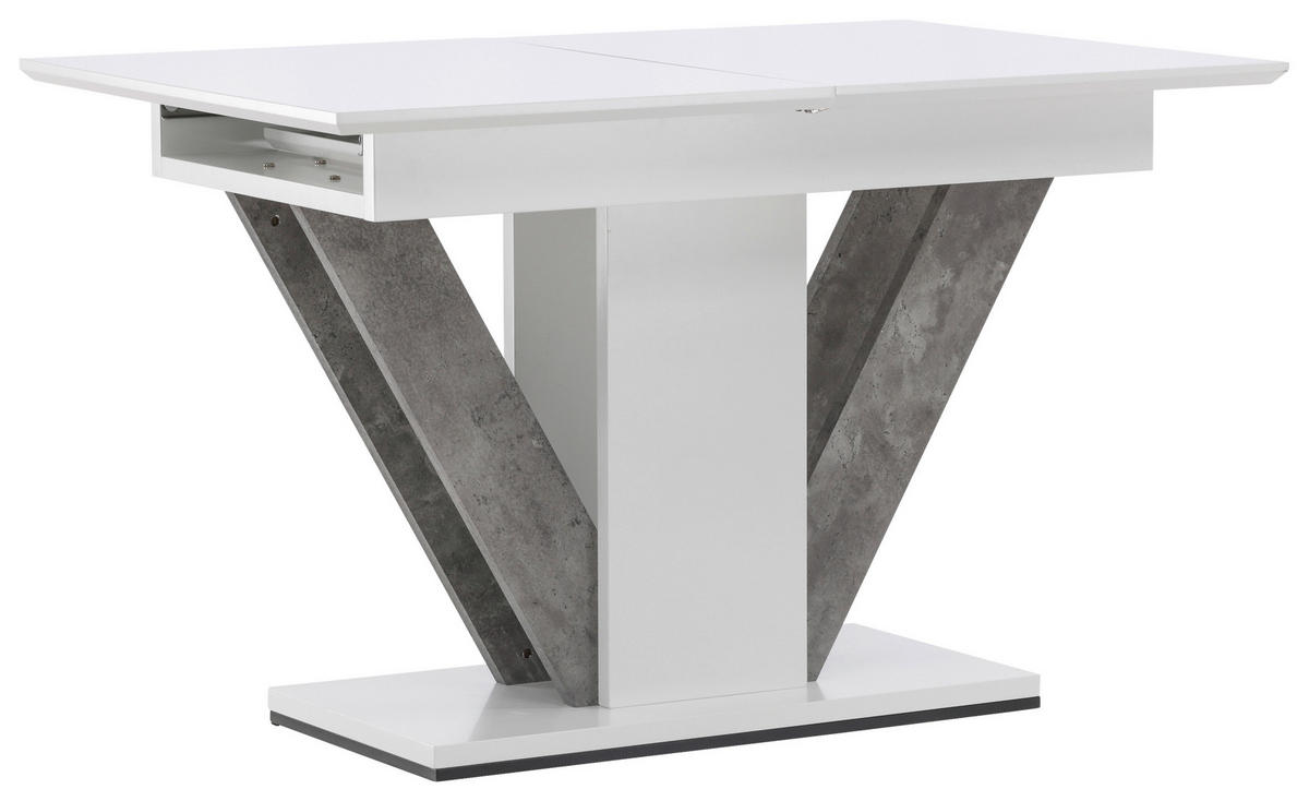 ESSTISCH in Holzwerkstoff 120/80/76 cm  - Weiß/Grau, Design, Holz/Holzwerkstoff (120/80/76cm) - Livetastic