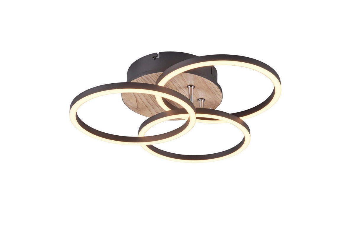 LED-DECKENLEUCHTE Circle 44/9,5 cm   - Braun, MODERN, Kunststoff (44/9,5cm)