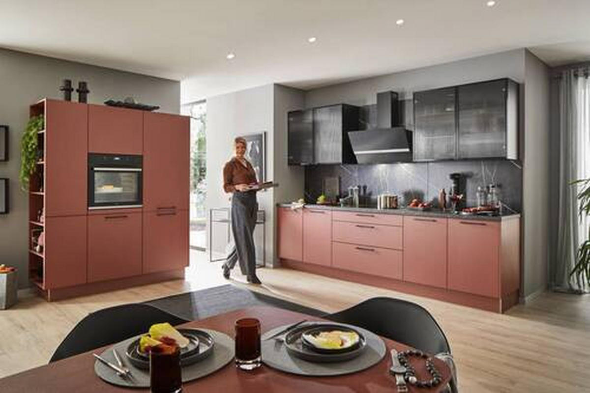 EINBAUKÜCHE Scala  - Rosa, Design, Holzwerkstoff - Moderano