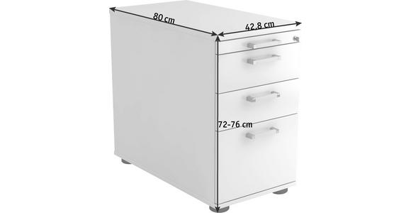 ANSTELLCONTAINER 42,8/72/76/80 cm  - Chromfarben/Schwarz, KONVENTIONELL, Holzwerkstoff/Metall (42,8/72/76/80cm) - Venda