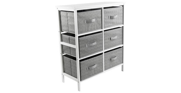 KOMMODE , 70/80/30 cm, 6 Schublade(n)  - Weiß/Grau, Basics, Karton/Holz (70/80/30cm) - Carryhome