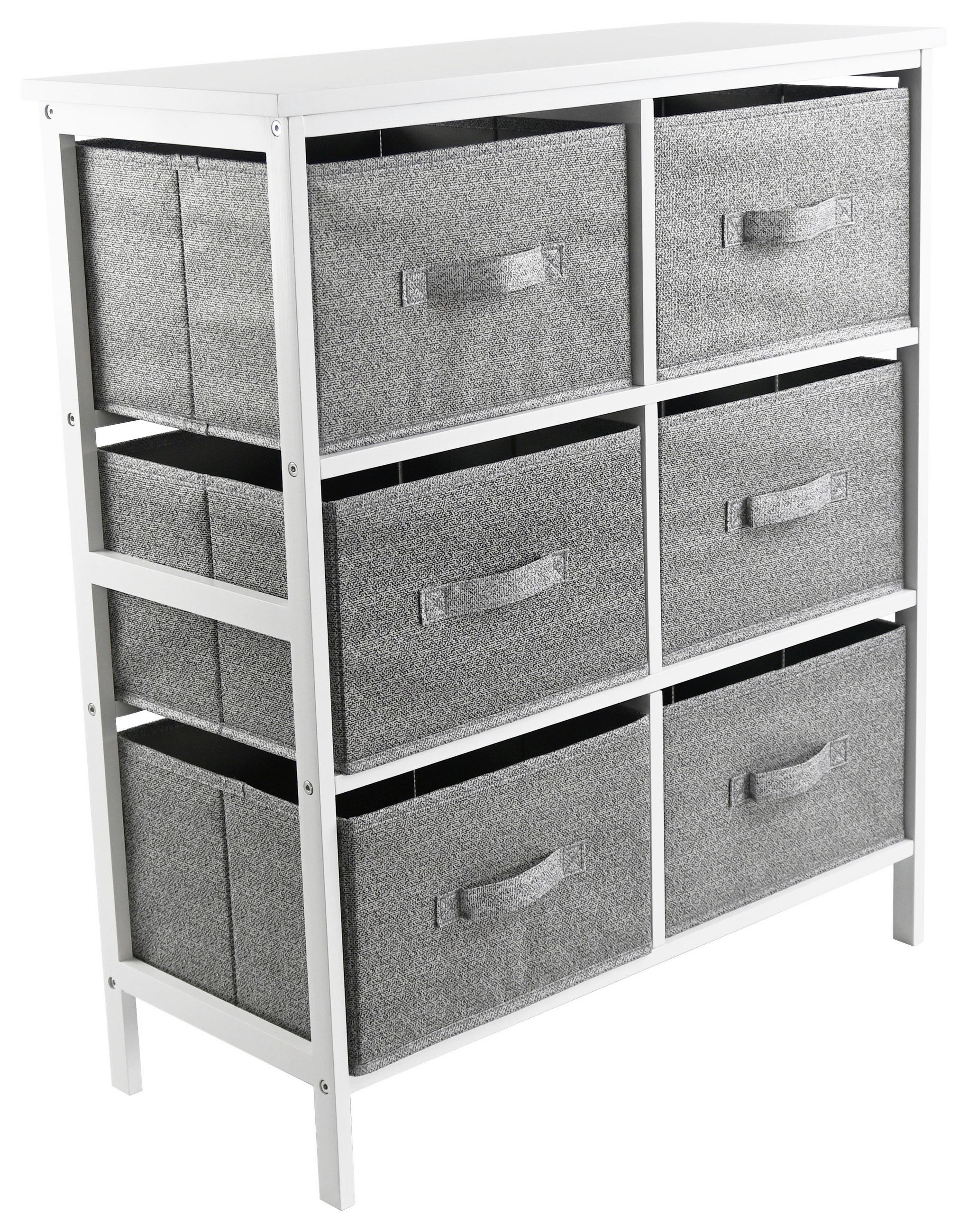 Carryhome KOMODA, borovica, sivá, biela, 70/80/30 cm