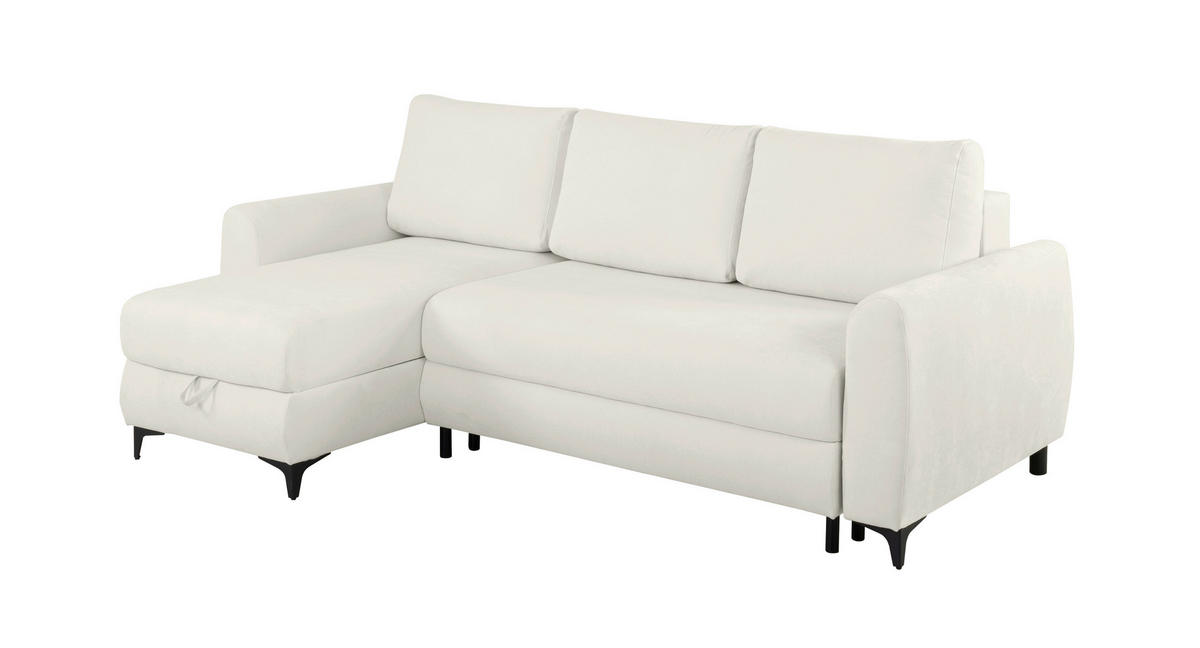 ECKSOFA Moli Hellgrau  - Hellgrau/Schwarz, Design, Textil/Metall (236/148cm) - MID.YOU