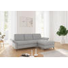 ECKSOFA in Flachgewebe Hellgrau  - Hellgrau/Schwarz, Konventionell, Textil/Metall (251/164cm) - Sit & More
