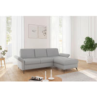 ECKSOFA in Flachgewebe Hellgrau  - Hellgrau/Schwarz, Konventionell, Textil/Metall (251/164cm) - Sit & More