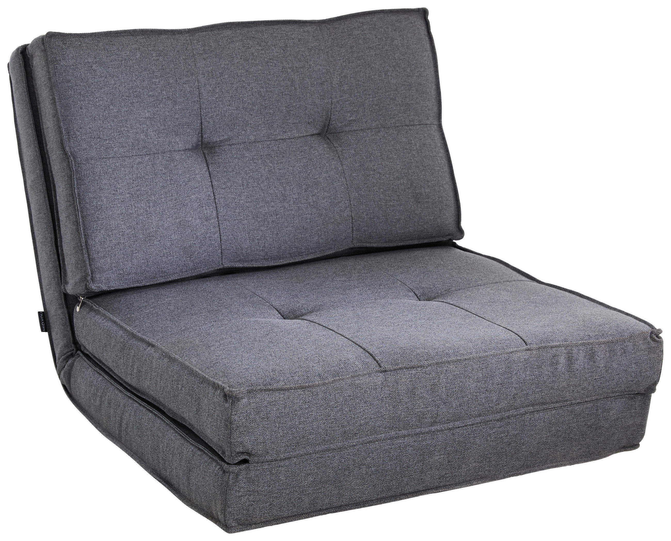 MID.YOU ROZKLADACIE KRESLO, textil, sivá.