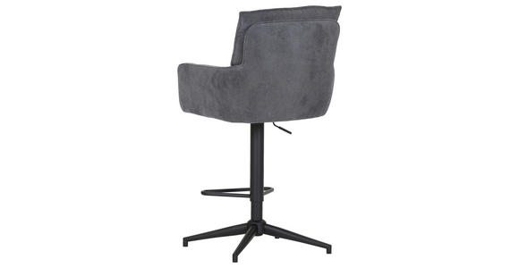 BARHOCKER Cord Anthrazit Stoffauswahl, Sitzfläche 360° drehbar  - Anthrazit/Schwarz, Design, Textil/Metall (54/98-120/58cm) - Novel