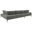 WOHNLANDSCHAFT in Webstoff Hellgrau  - Hellgrau/Schwarz, Design, Textil/Metall (157/354/208cm) - Dieter Knoll