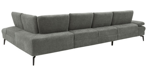 WOHNLANDSCHAFT in Webstoff Hellgrau  - Hellgrau/Schwarz, Design, Textil/Metall (157/354/208cm) - Dieter Knoll