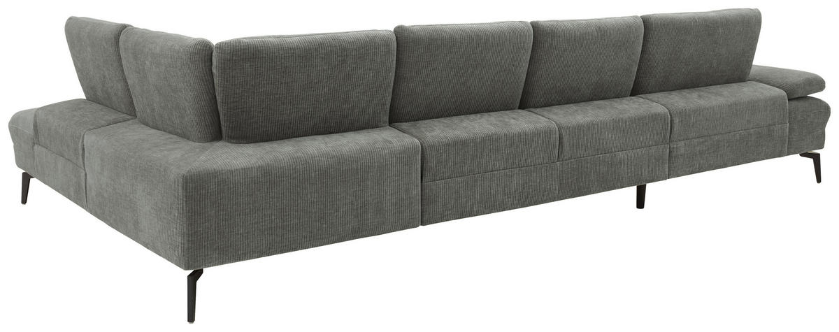 WOHNLANDSCHAFT in Webstoff Hellgrau  - Hellgrau/Schwarz, Design, Textil/Metall (157/354/208cm) - Dieter Knoll