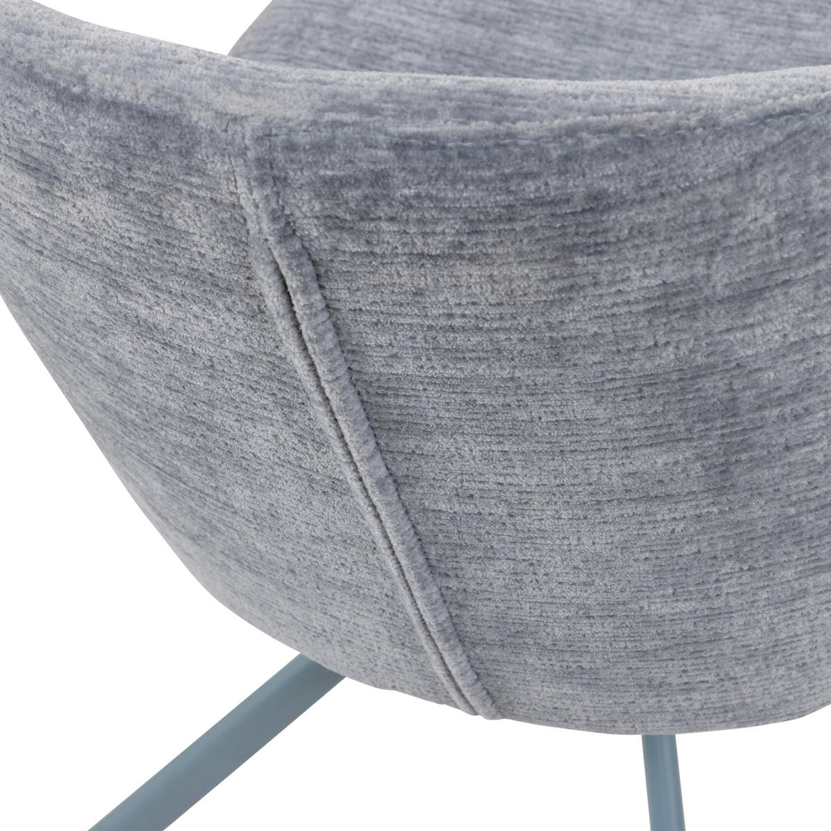 STUHL-SET 2 Stück , Sitzfläche 360° drehbar , Bouclé  - Blau, MODERN, Textil/Metall (58/80/65cm) - Livetastic