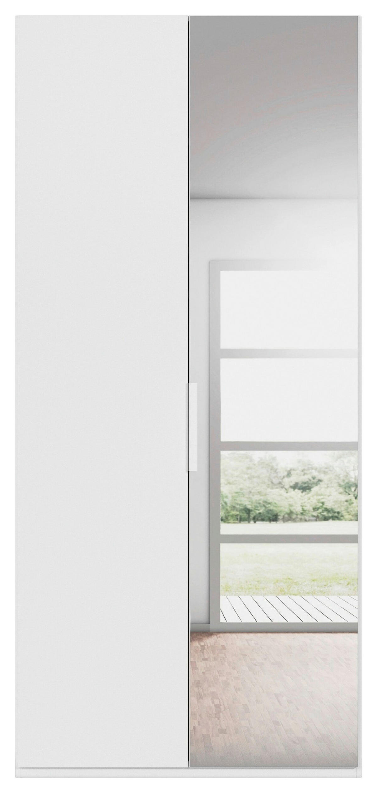 DREHTÜRENSCHRANK 101/235/61 cm,  in Weiß, 2-türig  - Weiß, Basics, Glas/Holzwerkstoff (101/235/61cm) - Novel