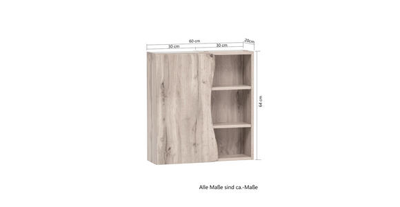 HÄNGESCHRANK 60/64/20 cm  - Eiche Wotan, Natur, Holzwerkstoff (60/64/20cm) - Xora