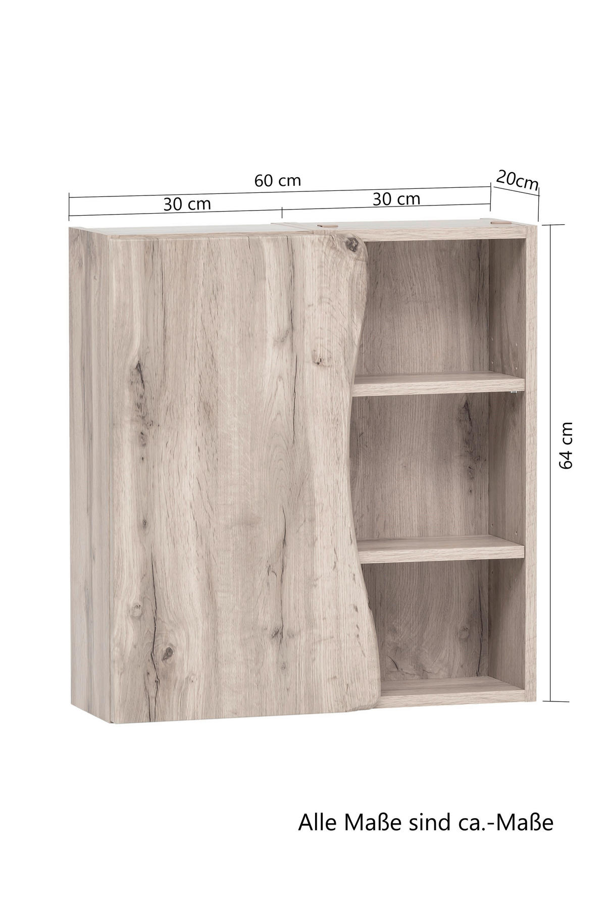 HÄNGESCHRANK 60/64/20 cm  - Eiche Wotan, Natur, Holzwerkstoff (60/64/20cm) - Xora