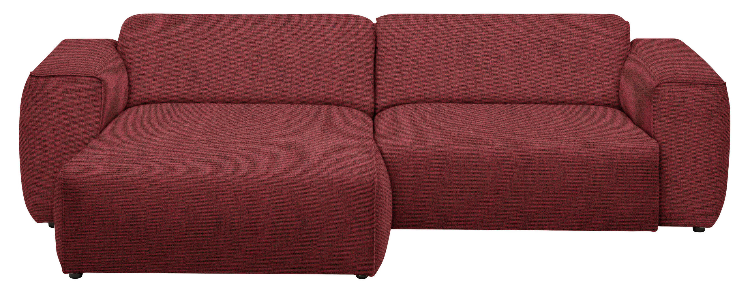 ECKSOFA in Webstoff Rot  171/265 cm  - Rot/Schwarz, Design, Kunststoff/Textil (171/265cm) - home24