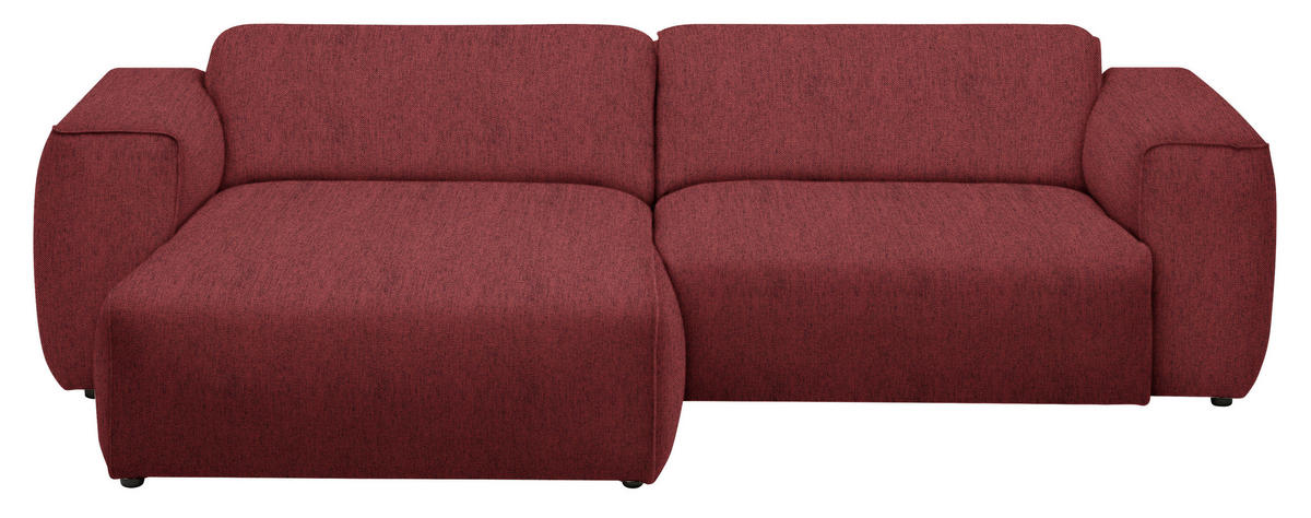 ECKSOFA in Webstoff Rot  171/265 cm  - Rot/Schwarz, Design, Kunststoff/Textil (171/265cm) - home24