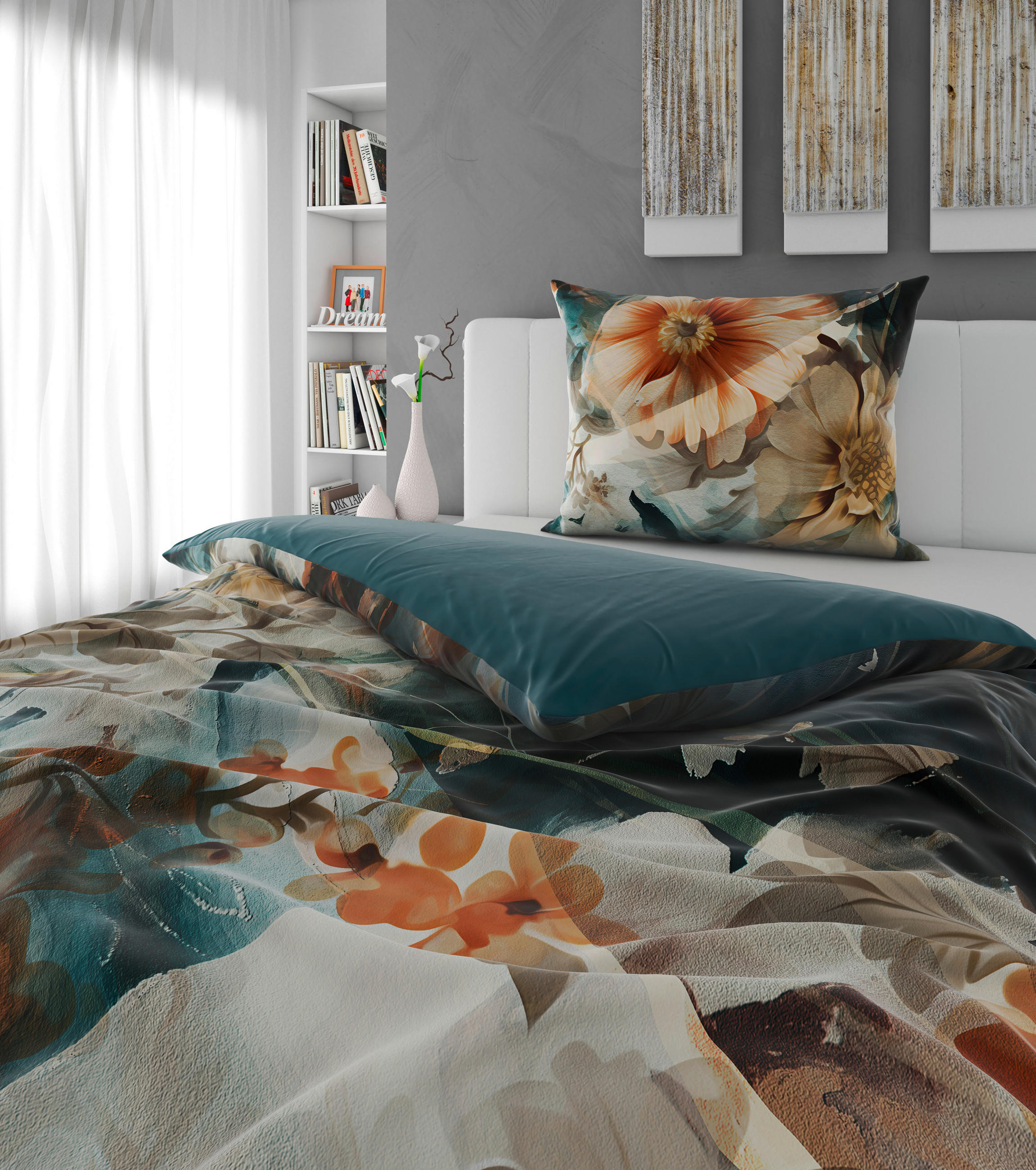 BETTWÄSCHE TANJA Satin 140/200 cm  - Anthrazit, KONVENTIONELL, Textil (140/200cm) - Esposa