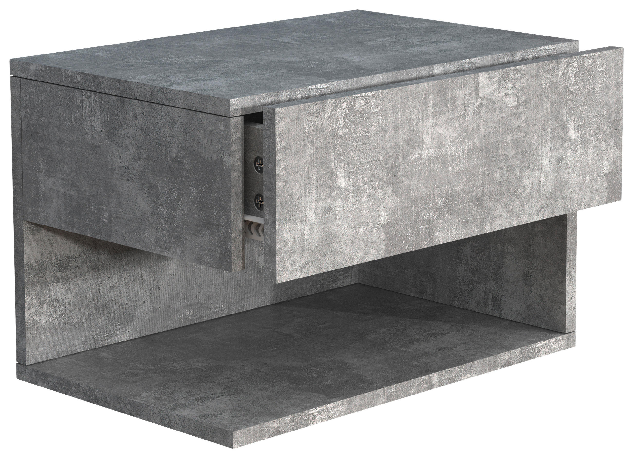 NACHTKÄSTCHEN 45/30/32 cm  in Grau  - Grau, MODERN, Holzwerkstoff (45/30/32cm) - MID.YOU