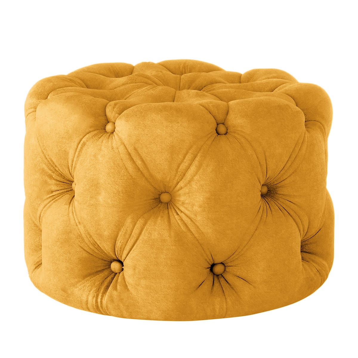 HOCKER in Textil Senfgelb  - Senfgelb/Schwarz, Design, Kunststoff/Textil (60/39/60cm) - P & B
