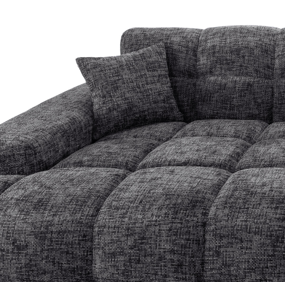 ECKSOFA in Struktur Schwarz  - Schwarz, Modern, Kunststoff/Textil (152/301cm) - Livetastic