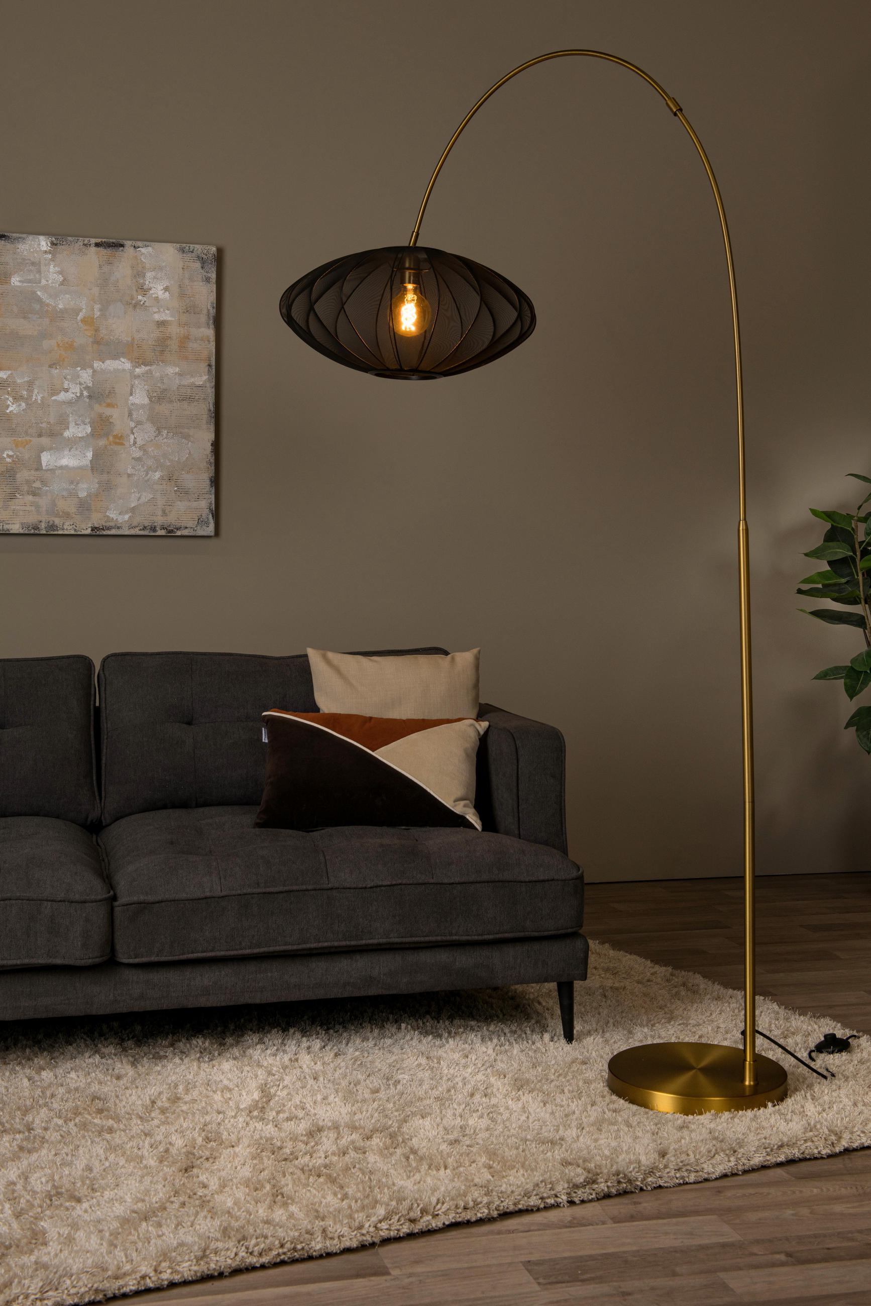 BOGENLEUCHTE 131/55/192 cm    - Goldfarben, Design, Metall (131/55/192cm) - Lucide