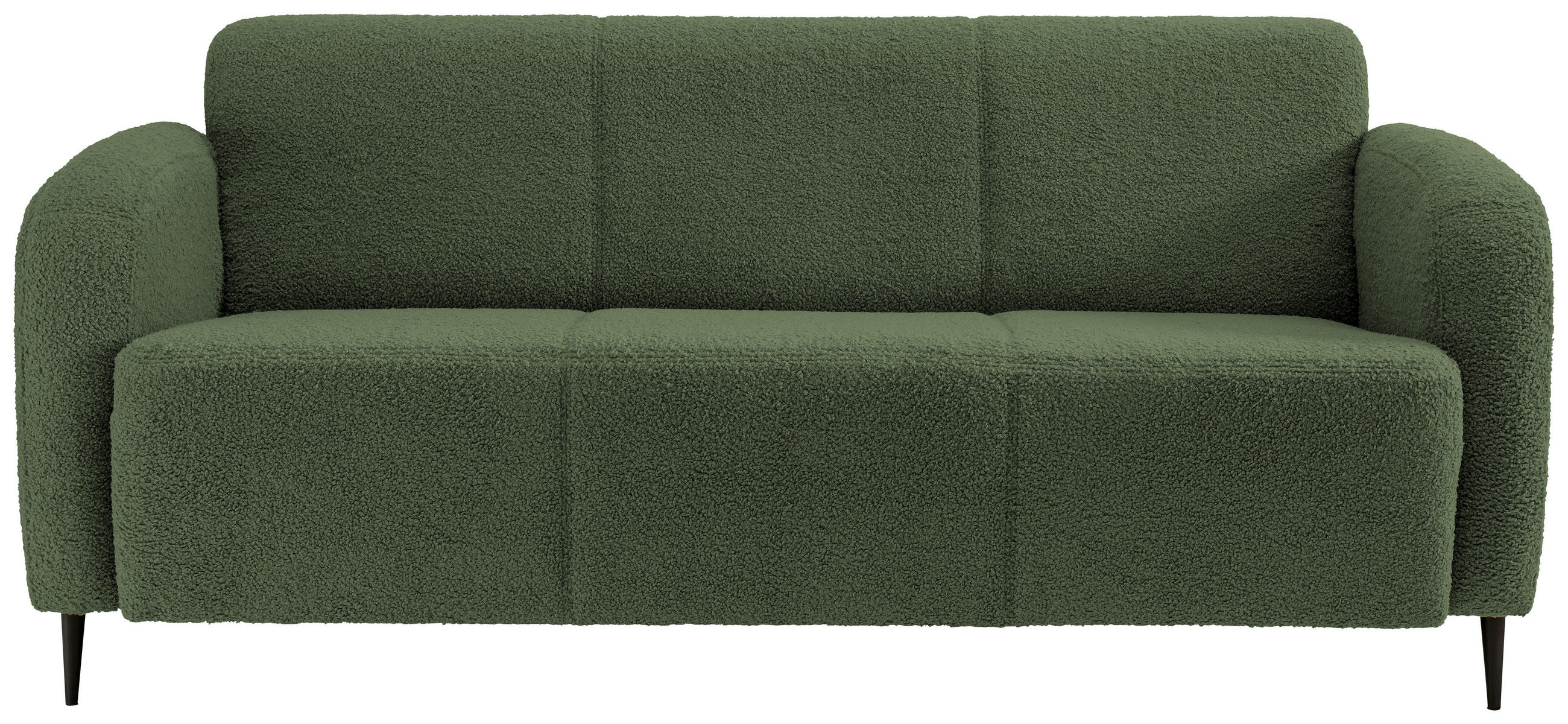3-SITZER-SOFA Teddystoff Dunkelgrün - Dunkelgrün/Schwarz, MODERN, Textil/Metall (180/76/90cm) - Livetastic