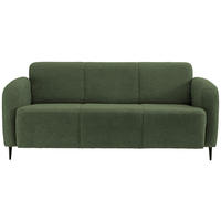 3-SITZER-SOFA Teddystoff Dunkelgrün  - Dunkelgrün/Schwarz, MODERN, Textil/Metall (180/76/90cm) - Livetastic