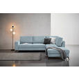 ECKSOFA Hellblau Chenille  - Schwarz/Hellblau, KONVENTIONELL, Textil/Metall (275/257cm) - Carryhome