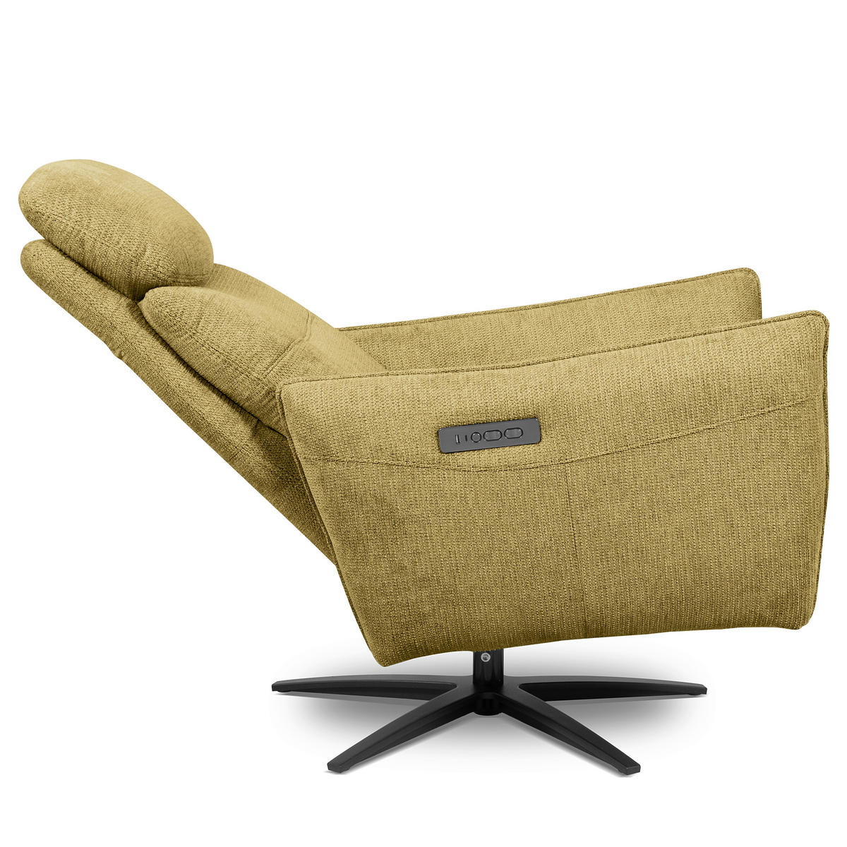 RELAXSESSEL in Textil Hellgrün  - Schwarz/Hellgrün, Design, Textil/Metall (77/107/88cm) - Livetastic
