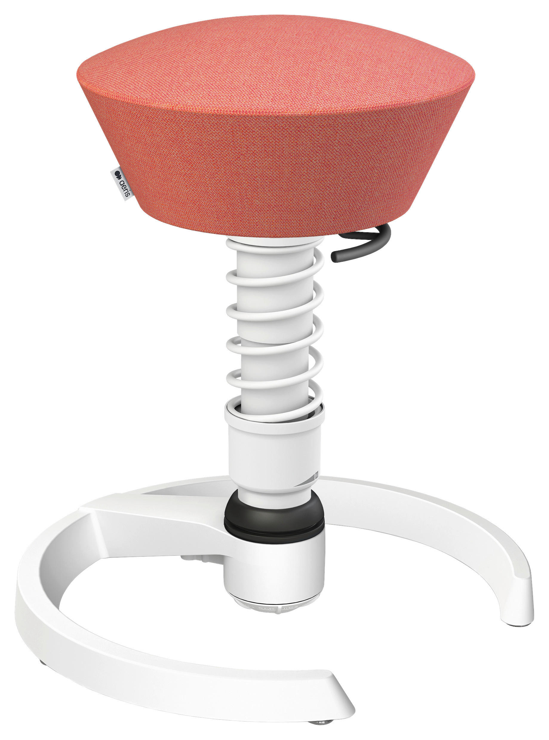 BÜROHOCKER Wollmischung mel. Weiß, Koralle  - Koralle/Weiß, Basics, Textil/Metall (55/45,66/55cm) - Aeris