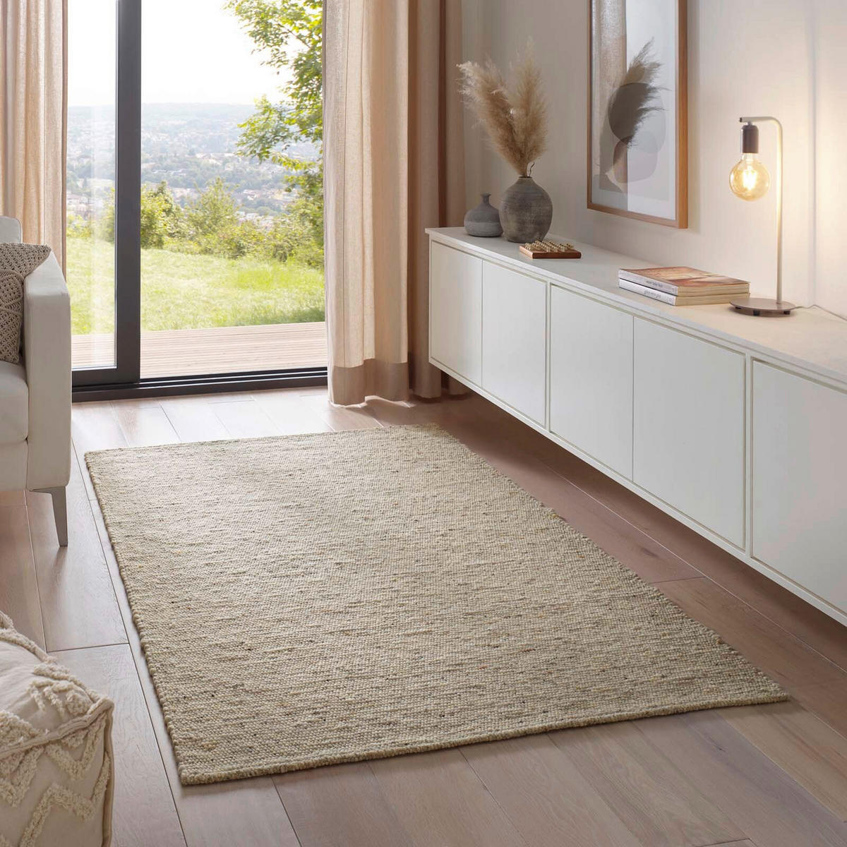 HANDWEBTEPPICH 200/240 cm Beige  - Beige, KONVENTIONELL, Textil (200/240cm) - Linea Natura