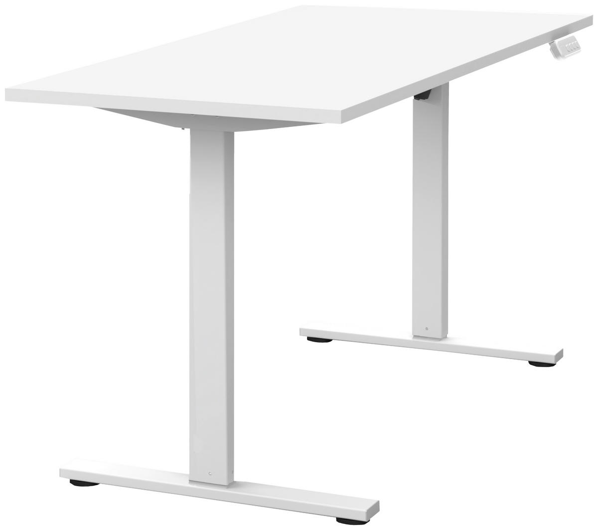 SCHREIBTISCH 138/60/72,7-117,2 cm Weiß  - Weiß, Basics, Holzwerkstoff/Kunststoff (138/60/72,7-117,2cm) - MID.YOU